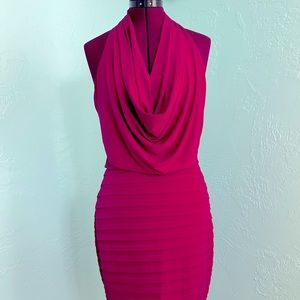 Maggy L Plum Halter Cocktail Dress, Sz 8